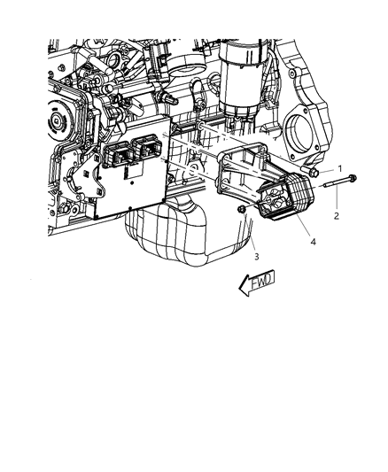 2008 Dodge Ram 3500 Pickup Engine Mounting Left Side Diagram 2