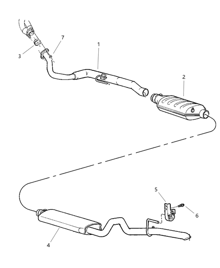 1997 Jeep Grand Cherokee Catalytic Converter Diagram for 5083054AD