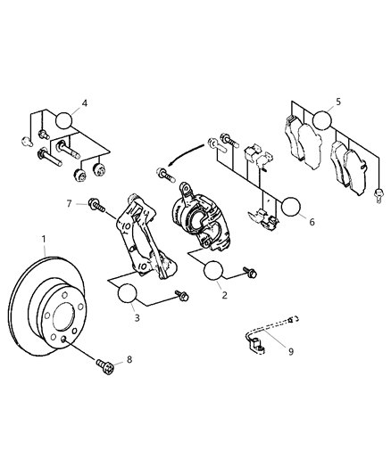 2008 Dodge Sprinter 2500 Brakes, Rear, Disc Diagram