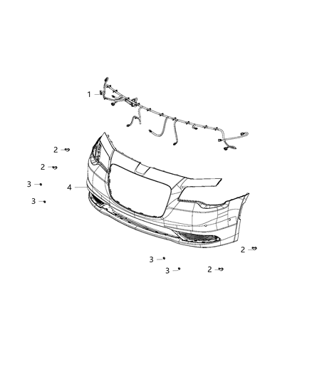 2020 Chrysler 300 Park Assist, Front Diagram