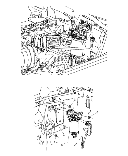 2007 Dodge Nitro Fuel Filter & Water Separator Diagram