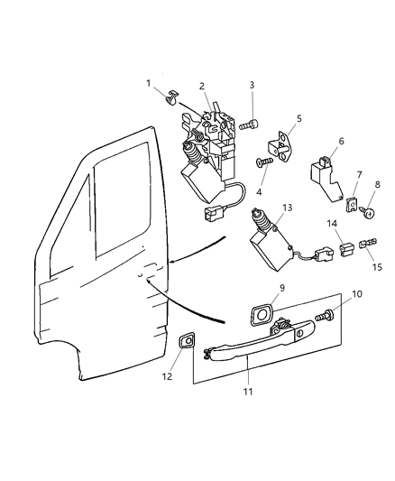 2002 Dodge Sprinter 3500 Cover-Lock Housing Diagram for 5123765AA