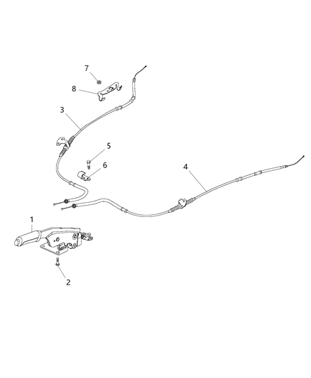 2015 Ram ProMaster City Park Brake Lever & Cables Diagram