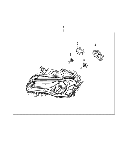 2020 Chrysler 300 Headlamp Left Diagram for 68402947AA