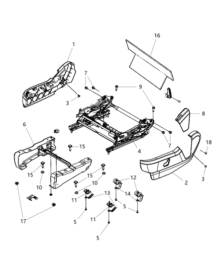 2016 Dodge Grand Caravan Adjusters, Recliners & Shields - Driver Side - Power Diagram