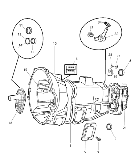 2000 Dodge Ram 3500 Case & Related Parts Diagram 2