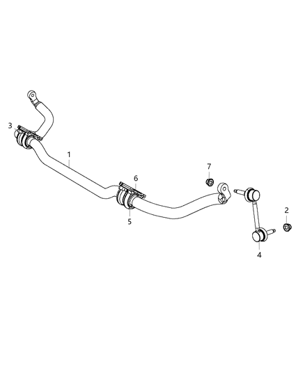 2014 Jeep Grand Cherokee Stabilizer Bar, Front Diagram