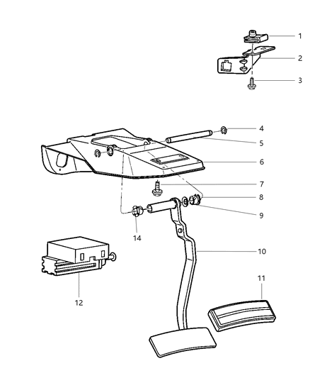 2001 Dodge Ram 1500 Bracket-Brake Lamp Switch Diagram for 56045044AC