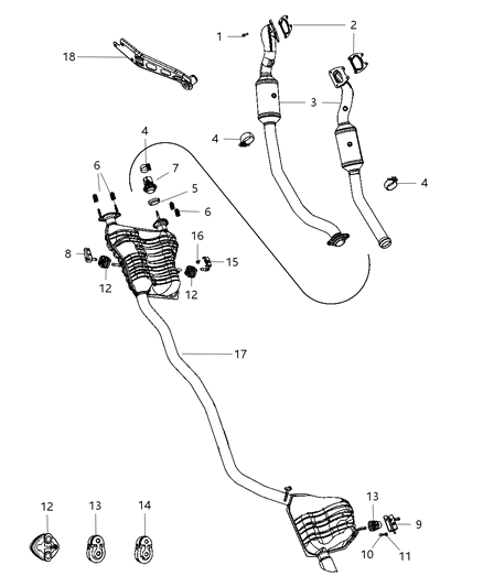 2013 Dodge Durango Exhaust System Diagram 3