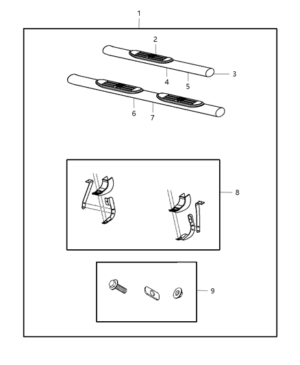 2011 Ram 3500 Step Kit-Tubular Side Diagram for 82211813AD