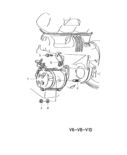 1999 Dodge Ram 3500 Starter & Mounting Diagram 1