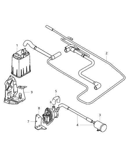 2010 Chrysler PT Cruiser Vapor Canister & Leak Detection Pump Diagram