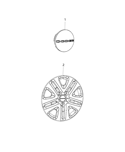 2017 Dodge Grand Caravan Wheel Covers & Center Caps Diagram