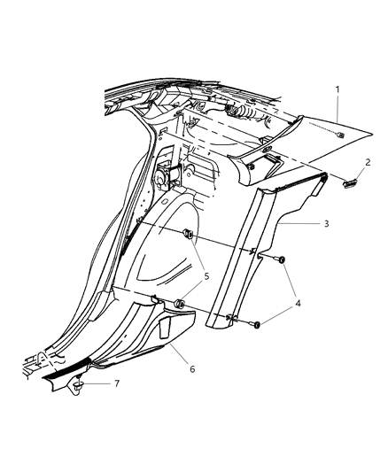 2005 Chrysler 300 Molding - C Pillar Diagram