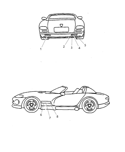 1998 Dodge Viper Decal-Viper R/T 10 Diagram for GC43WRR