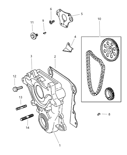 1997 Jeep Grand Cherokee Timing Gear & Cover Diagram 3