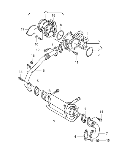 2008 Dodge Caliber Cooler-EGR Diagram for 68021529AA