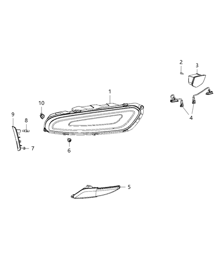 2013 Dodge Viper Backup And Fog Lamp Diagram for 68141067AA