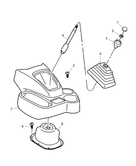 1999 Dodge Ram 3500 Gear Shift Controls Diagram 2