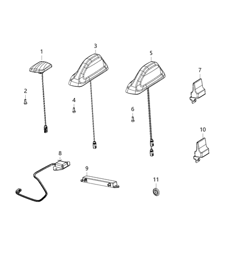 2020 Ram 2500 Antenna, Radio, Satellite, GPS and Cellular Diagram