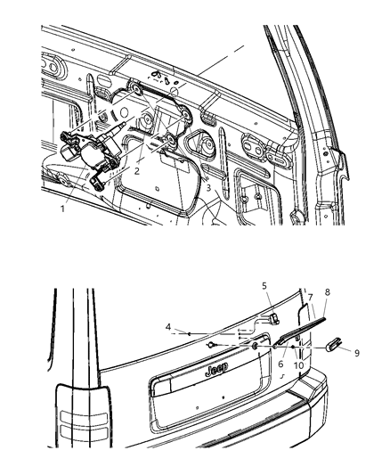 2009 Jeep Liberty Rear Wiper System Diagram