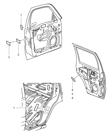 2003 Jeep Liberty Door & Pillars Diagram