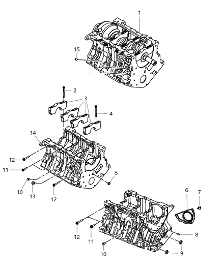 2007 Dodge Nitro Cylinder Block & Hardware Diagram 3