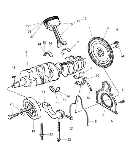 2006 Dodge Viper Crankshaft & Piston Diagram