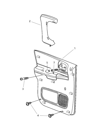 2003 Dodge Dakota Panel-Rear Door Diagram for 5GH13TL2AD