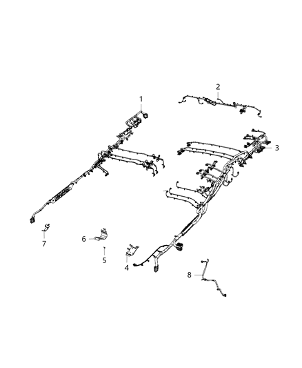 2019 Ram 1500 Wiring-Rear FASCIA Diagram for 68360457AC