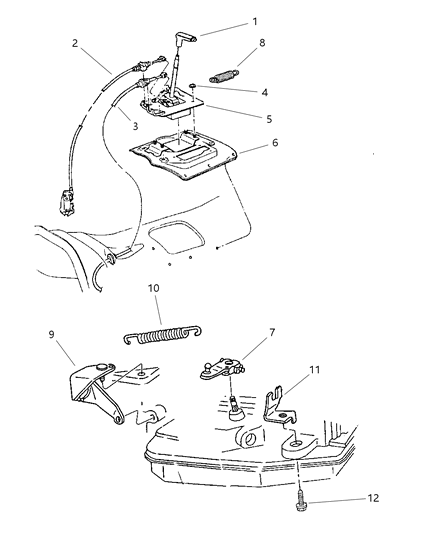 1998 Jeep Grand Cherokee Controls, Gearshift Diagram