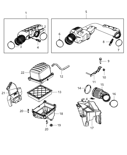 2013 Jeep Grand Cherokee RESONATOR-Air Cleaner Diagram for 68022170AD