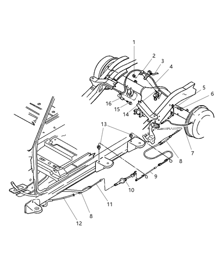 2002 Dodge Dakota Cable-Parking Brake Extension Diagram for 52010067AA