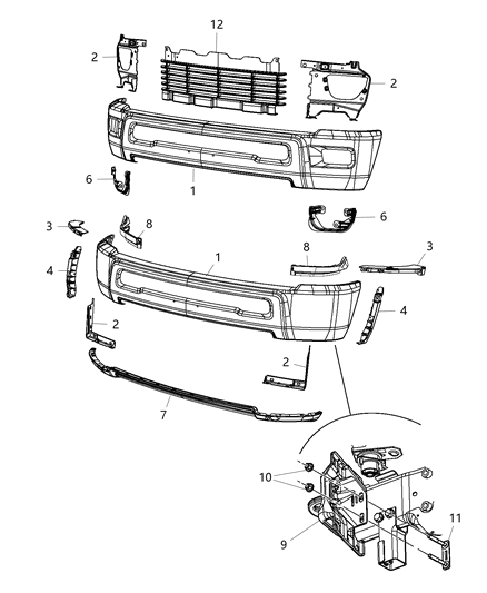 2016 Ram 2500 Bumper Front Diagram