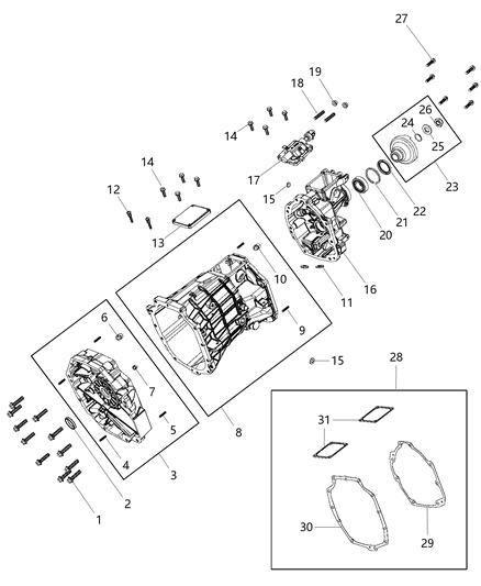 BOLT-HEX HEAD Diagram for 68032078AA