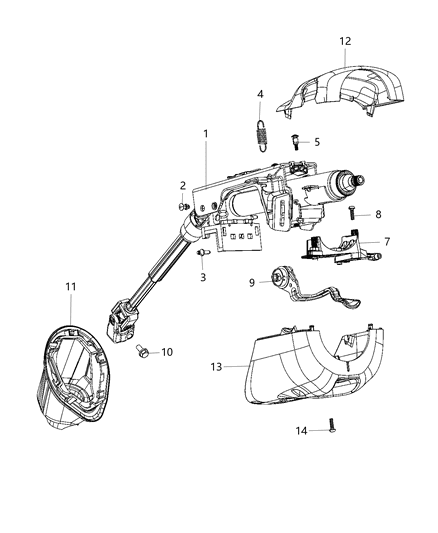 2019 Dodge Journey Lever-Tilt Column Release Diagram for 5057246AE