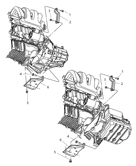 2004 Dodge Neon Support - Structural Collar & Intake Manifold Diagram 1