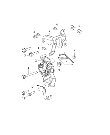 2014 Ram 1500 Engine Mounting Right Side - Diagram 3