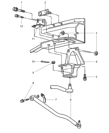 1998 Jeep Grand Cherokee Bracket-Track Bar Diagram for 52088444AC