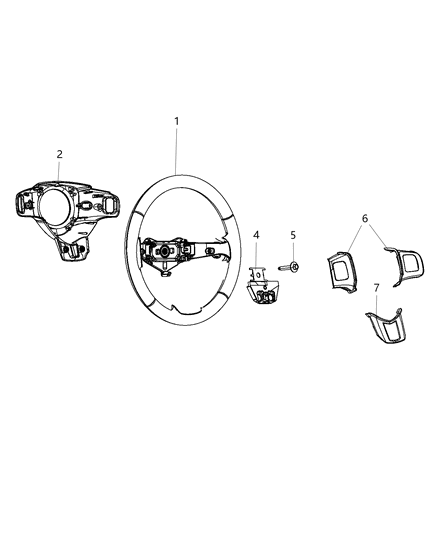 2012 Dodge Journey Cover-Steering Wheel Back Diagram for 1YG09DX9AA