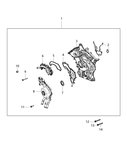 2015 Ram ProMaster 3500 Engine Cooling Water Pump Diagram for 5184498AJ