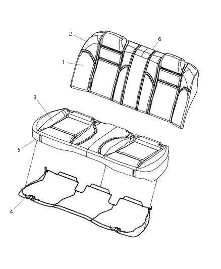 2009 Dodge Charger Rear Seat Back Cover Diagram for 1HL341DVAA