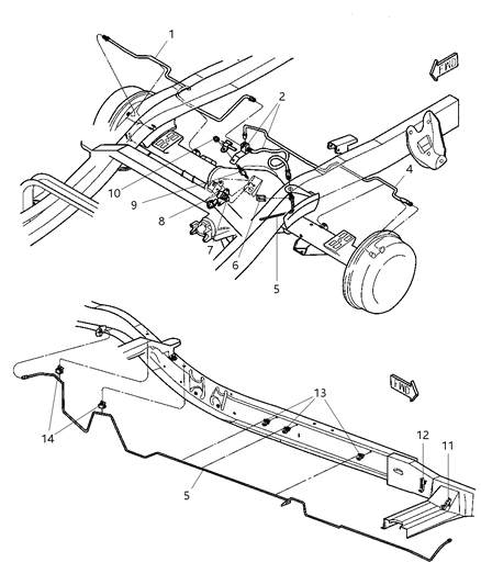 1997 Dodge Dakota Line-Brake Diagram for 52009302AC