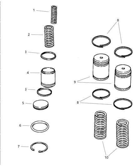 1997 Chrysler LHS Accumulator Piston & Spring Diagram