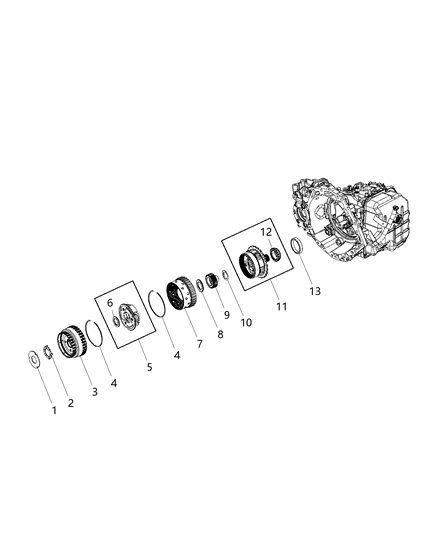 2014 Chrysler Town & Country Front / Rear Planetary Diagram