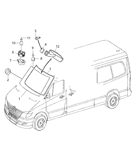 2008 Dodge Sprinter 2500 Windshield Diagram