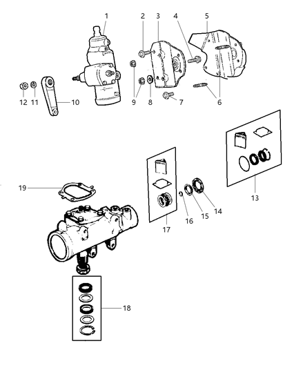 2000 Dodge Ram Van Power Steering Gear Diagram for 52039231AD