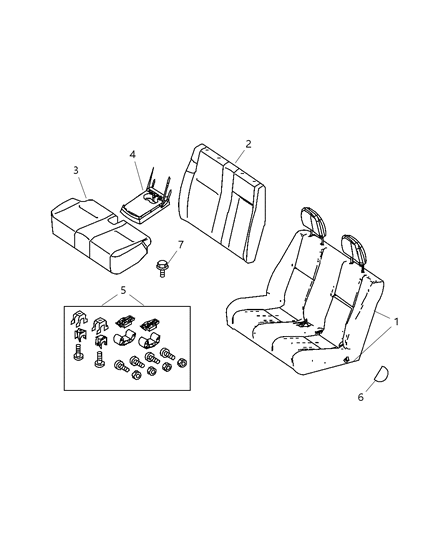 2007 Dodge Sprinter 2500 Front Seat Cushion Cover Diagram for 1HG921F7AA