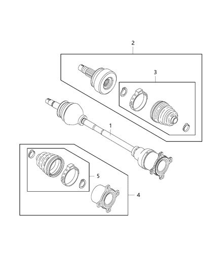 2016 Jeep Renegade Boot Kit-Half Shaft Diagram for 68267180AA