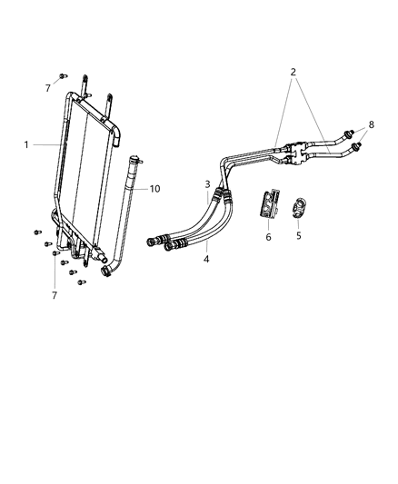 2009 Dodge Durango Transmission Oil Cooler & Lines Diagram 2